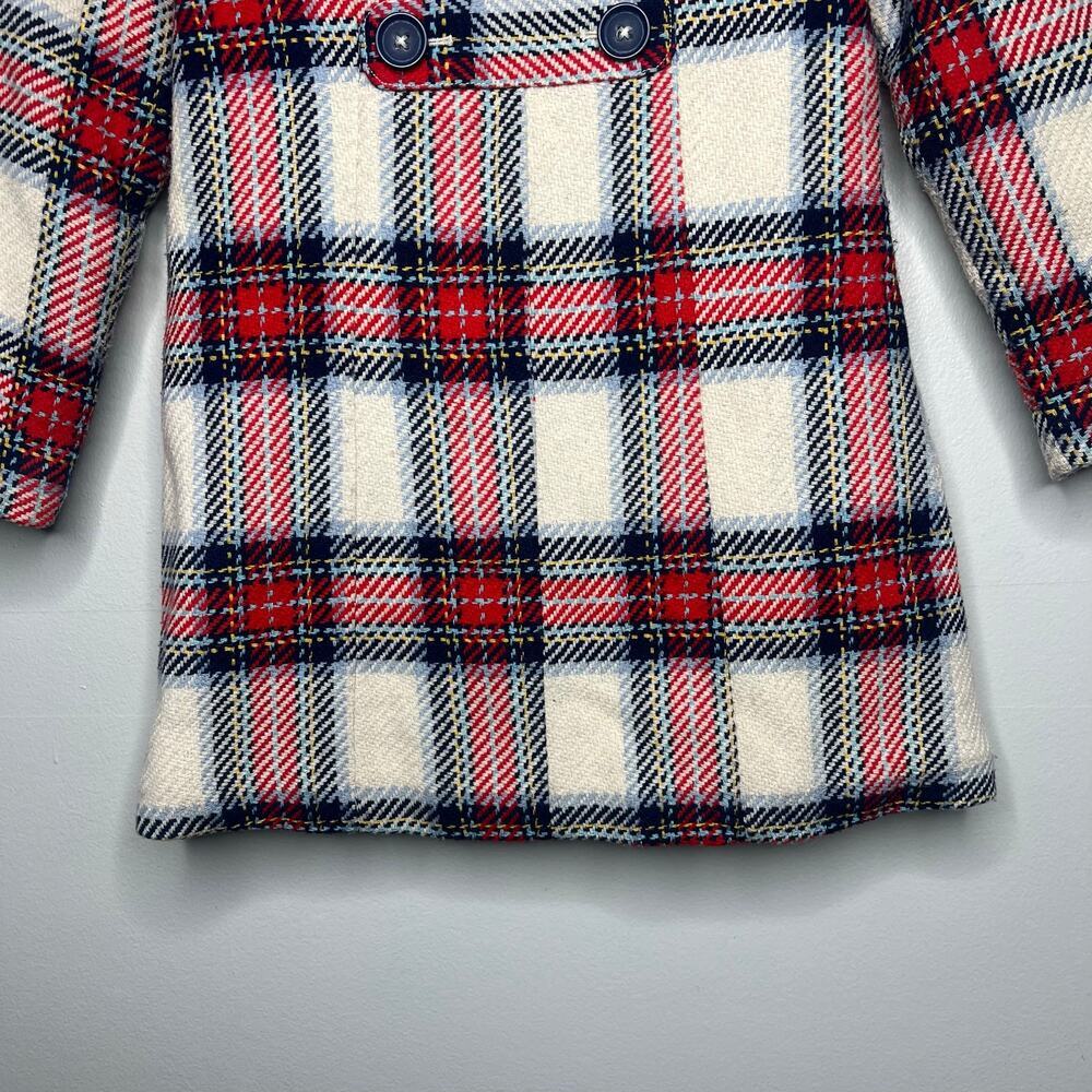 Mini Boden Plaid Kids Coat - Girls 6-7 - Picture 9 of 14